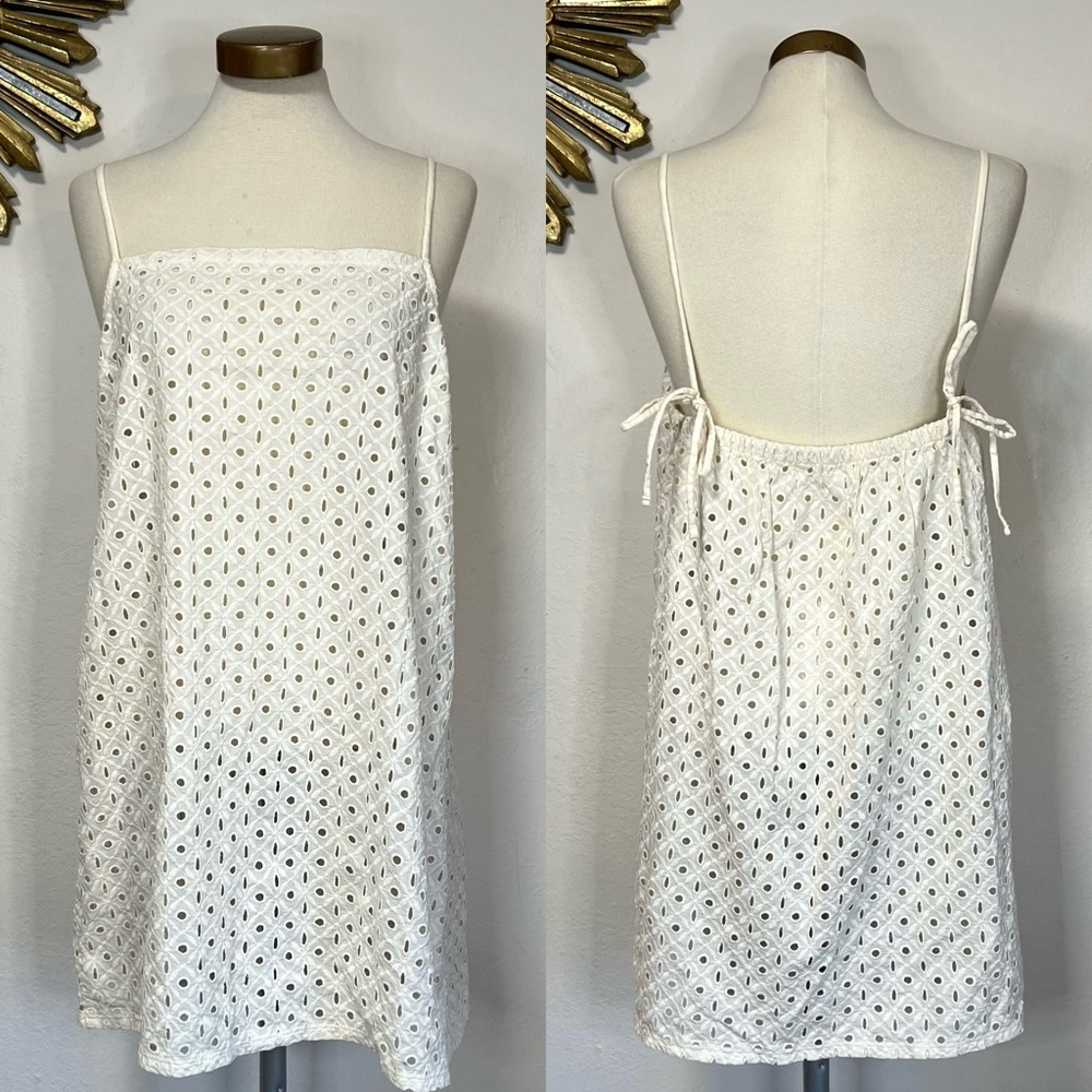 Vitamin A Eyelet Mini Tie Back Coverup Dress
